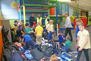 Children with their bags